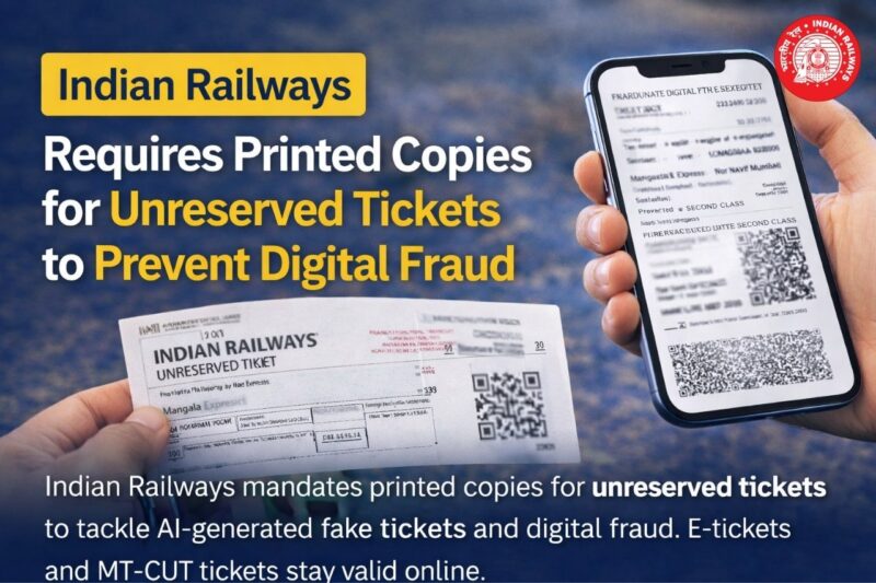 Indian Railways Mandates Printed Copy for Unreserved Tickets Amid Rising Digital Fraud