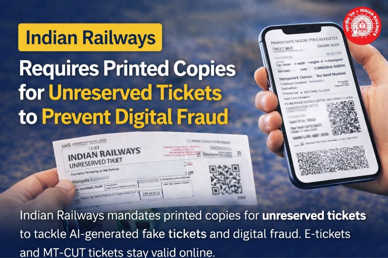 Indian Railways Mandates Printed Copy for Unreserved Tickets Amid Rising Digital Fraud