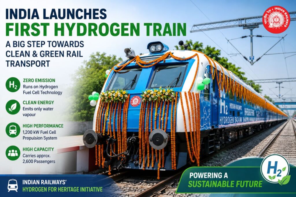 Indias Launches First Hydrogen Train