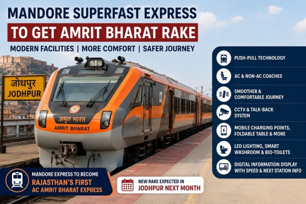 Mandore express will run with amrit bharat rake