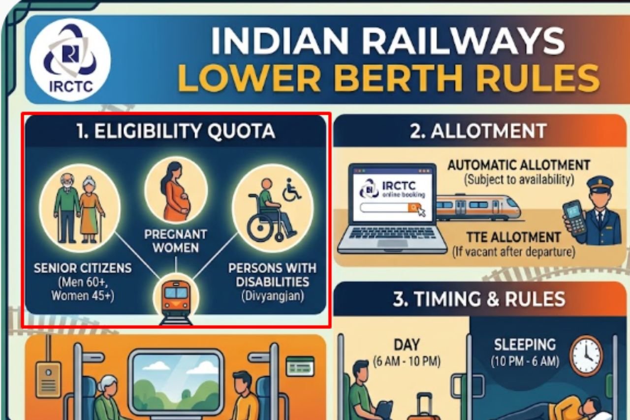 Indian railways lower berth rules